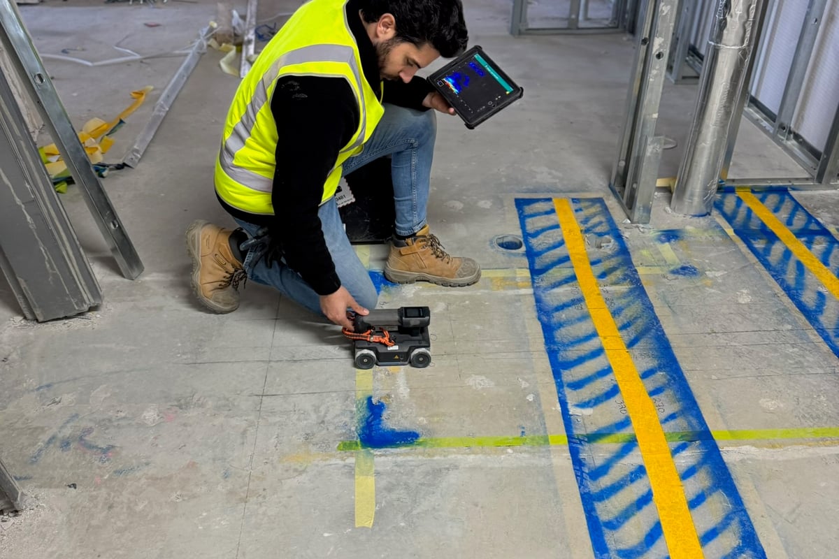 Advanced GPR equipment setup for post-tension cable detection